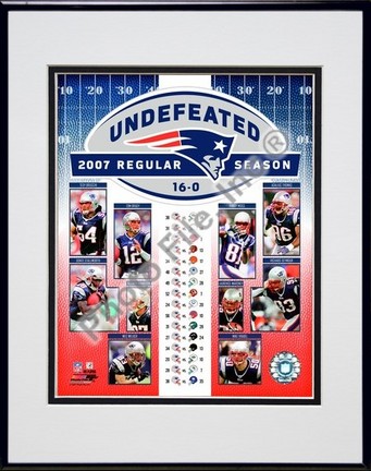 New England Patriots "2007 Undefeated Regular Season 16-0 Composite" Double Matted 8" x 10" Photogra