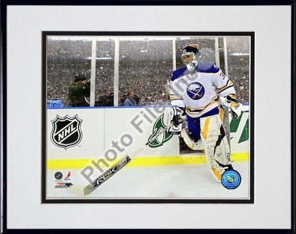 Ryan Miller "2008 Winter Classic #1" Double Matted 8" x 10" Photograph in Black Anodized Aluminum Fr
