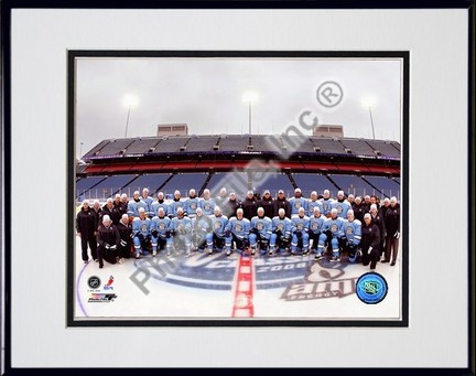Pittsburgh Penguins "2008 Winter Classic" Double Matted 8" x 10" Photograph in Black Anodized Alumin