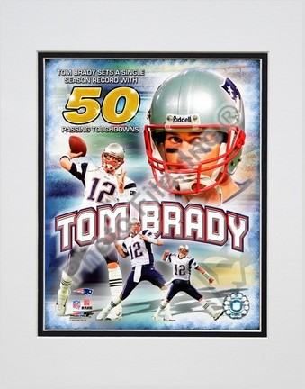 Tom Brady "50 Touchdown's" Double Matted 8" x 10" Photograph (Unframed)