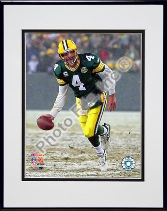 Brett Favre "Shovel Pass 2007 NFC Divisional Playoff Game" Double Matted 8” x 10” Photograph in Black Anod