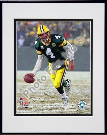 Brett Favre "Shovel Pass 2007 NFC Divisional Playoff Game" Double Matted 8â€ x 10â€ Photograph in Black Anod