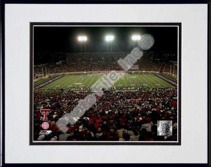 Jones AT&T Stadium, Red Raiders 2007 Texas Tech Double Matted 8" x 10" Photograph In Black Anodized Alumin