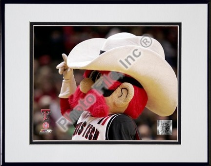 Texas Tech University, Red Raiders mascot 2005 Double Matted 8" x 10" Photograph In Black Anodized Aluminum Fr