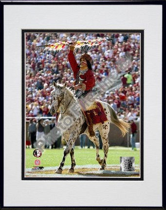 Florida State University - Chief Osceola the Seminoles Mascot, 2006 Double Matted 8" x 10" Photograph In Black