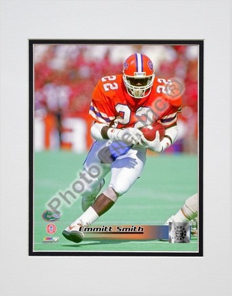 Emmitt Smith Florida Gators "1988 Action" Double Matted 8” x 10” Photograph (Unframed)