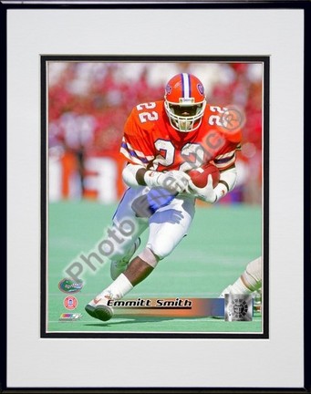 Emmitt Smith Florida Gators "1988 Action" Double Matted 8" x 10" Photograph In Black Anodized Alumin