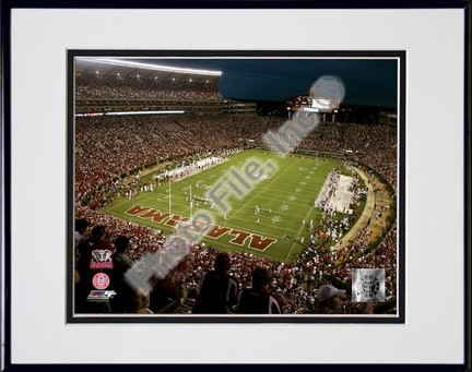 Bryant-Denny Stadium, 2007 - The University of Alabama Double Matted 8" x 10" Photograph In Black Anodized Alu