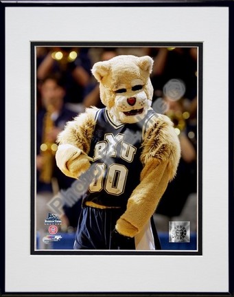 Brigham Young University Mascot, 2001 Double Matted 8" x 10" Photograph In Black Anodized Aluminum Frame