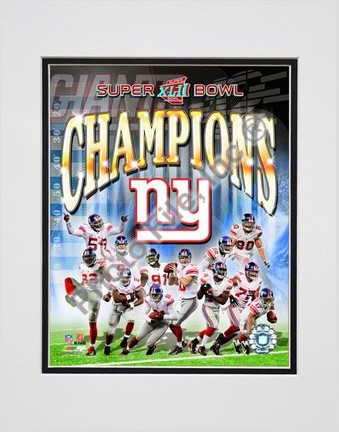 New York Giants "Super Bowl XLII Champions Composite" Double Matted 8" x 10" Photograph (Unframed)