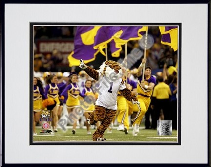 Louisiana State University "LSU Tiger Mascot 2008" Double Matted 8" x 10" Photograph In Black Anodiz