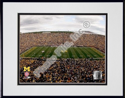 Michigan Stadium, 2007 Wolverines -  University of Michigan Double Matted 8" x 10" Photograph In Black Anodize
