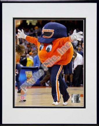 Otto the Syracuse "Orangemen Mascot 2004" Double Matted 8" x 10" Photograph In Black Anodized Alumin