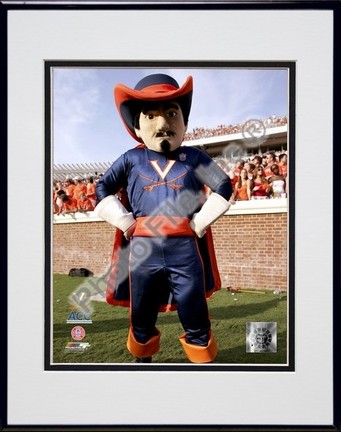 University of Virginia "Cavaliers Mascot 2004" Double Matted 8" x 10" Photograph In Black Anodized A
