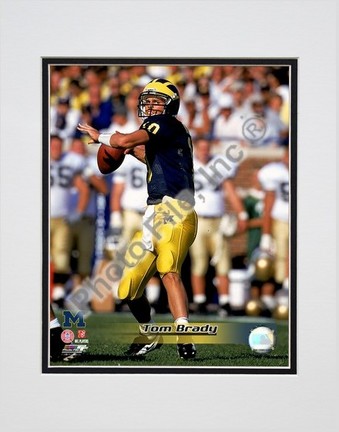 Tom Brady "University of Michigan Action" Double Matted 8” x 10” Photograph (Unframed)