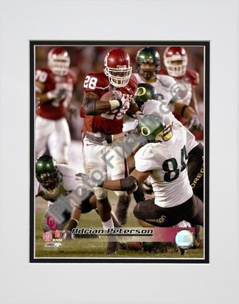 Adrian Peterson "University of Oklahoma Action" Double Matted 8” x 10” Photograph (Unframed)