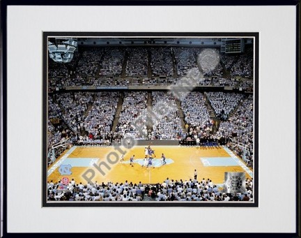 Dean E. Smith Center, 2005 University of North Carolina Double Matted 8" x 10" Photograph In Black Anodized Al