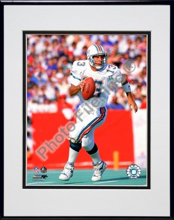 Dan Marino Action Double Matted 8” x 10” Photograph in Black Anodized Aluminum Frame