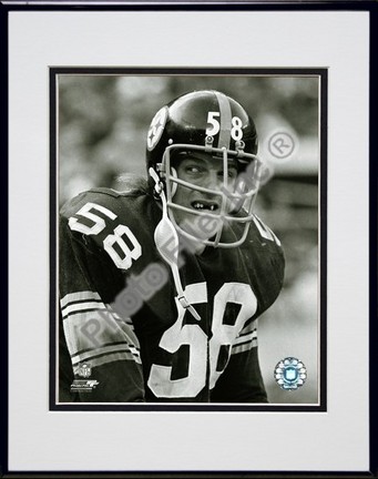 Jack Lambert "1974 Action" Double Matted 8" x 10" Photograph In Black Anodized Aluminum Frame
