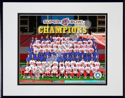 The New York Giants "2007 team photo (#83)" Double Matted 8" x 10" Photograph In Black Anodized Alum
