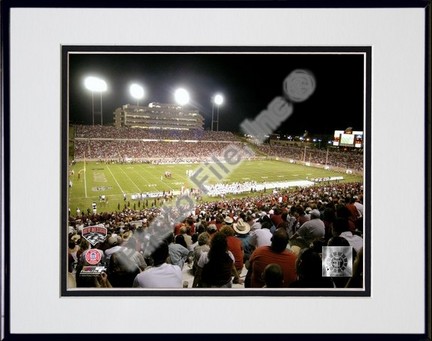 University Stadium New Mexico Lobos, 2006 Double Matted 8" x 10" Photograph In Black Anodized Aluminum Frame