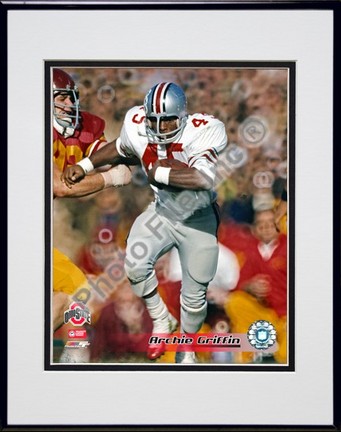 Archie Griffin "1973 Ohio State University Action" Double Matted 8" x 10" Photograph In Black Anodiz