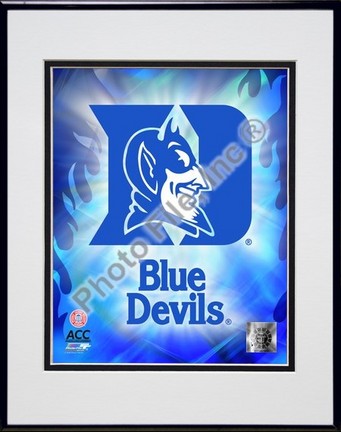 Duke University Blue Devils "2008 logo photo" Double Matted 8" x 10" Photograph In Black Anodized Al