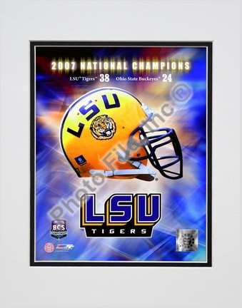 Louisiana State (LSU) Tigers BCS National Champs logo Double Matted 8” x 10” Photograph (Unframed)