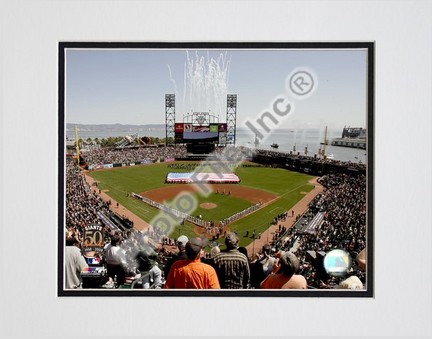 AT&T Park "2008 Opening Day; San Francisco Giants" Double Matted 8” x 10” Photograph (Unframed)