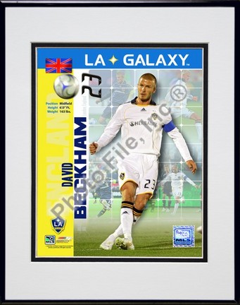 David Beckham "2008 International Series(#95)" Double Matted 8” x 10” Photograph in Black Anodized Aluminu