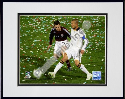 David Beckham 2008 Action, #107 Double Matted 8” x 10” Photograph in Black Anodized Aluminum Frame