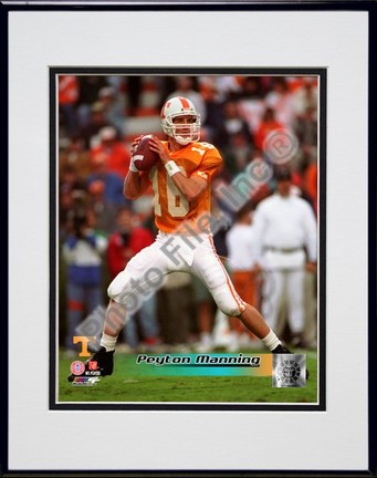 Peyton Manning "University of Tennessee Volunteers Action" Double Matted 8” x 10” Photograph in Black Anod