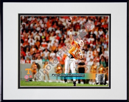 Peyton Manning "University of Tennessee Volunteers Action, Far View" Double Matted 8â€ x 10â€ Photograph in 