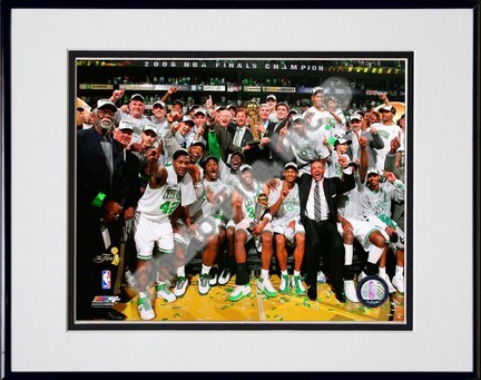 2007-2008 Boston Celtics NBA Finals Champions Celebration; #29 Double Matted 8” x 10” Photograph in Black Anodized A