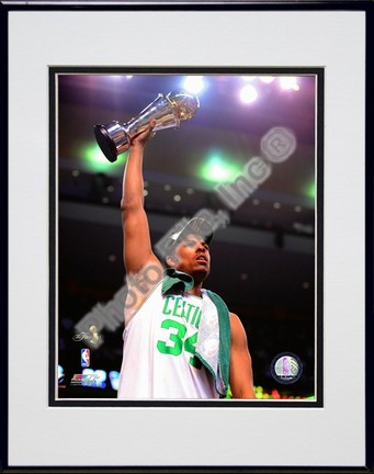 Paul Pierce, 2007-2008 NBA Finals Playoff MVP; #30 Double Matted 8” x 10” Photograph in Black Anodized Aluminum Fram