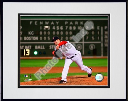 Jon Lester's "2008 No Hitter Action; Horizontal" Double Matted 8” x 10” Photograph in Black Anodized Alumi