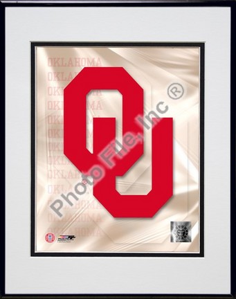 Oklahoma University 2008 Logo Double Matted 8” x 10” Photograph in Black Anodized Aluminum Frame