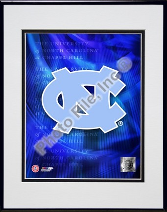 University of North Carolina 2008 Logo Double Matted 8” x 10” Photograph in Black Anodized Aluminum Frame