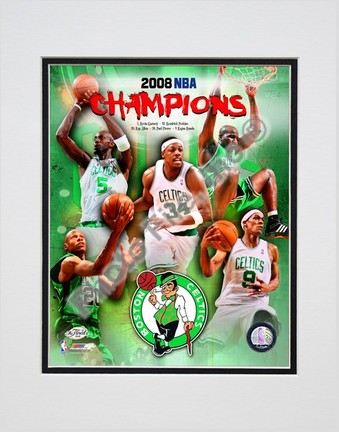 2007-2008 Boston Celtics NBA Champions Composite Double Matted 8” x 10” Photograph (Unframed)