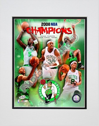 2007-2008 Boston Celtics NBA Champions Composite Double Matted 8â€ x 10â€ Photograph (Unframed)