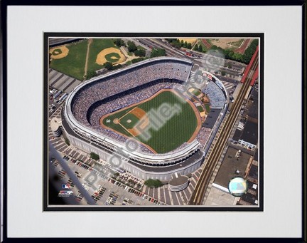 Yankee Stadium 1996; Ariel View Double Matted 8” x 10” Photograph in Black Anodized Aluminum Frame