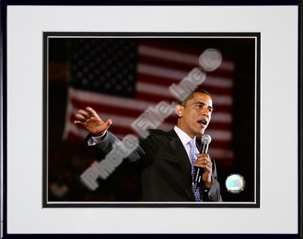 Barack Obama Aberdeen Civic Arena May 31, 2008 in Aberdeen, South Dakota; #76 Double Matted 8” x 10” Photograph in B