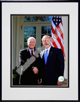 Senator John McCain & President George W. Bush at the White House March 5, 2008 in Washington, DC.; #74 Double Matte