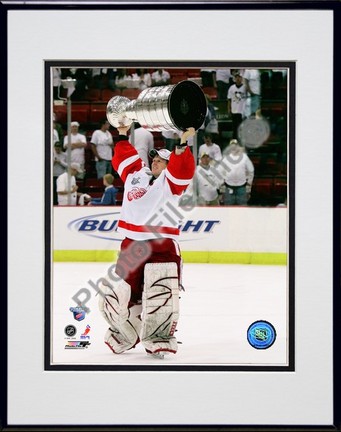 Chris Osgood with the Stanley Cup, Game 6 of the 2008 NHL Stanley Cup Finals; #30 Double Matted 8” x 10” Photograph 