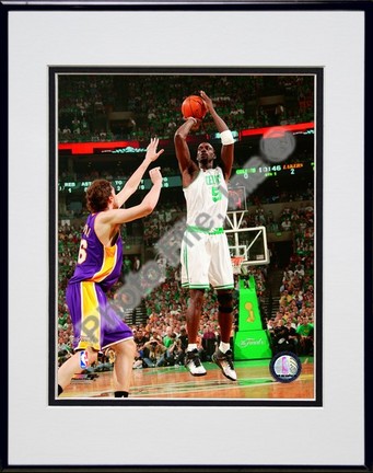 Kevin Garnett, Game 2 of the 2008 NBA Finals; Action #4 Double Matted 8” x 10” Photograph in Black Anodized Aluminum