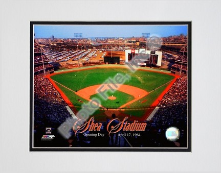 Opening Day of Shea Stadium April 17, 1964 With Overlay Double Matted 8” x 10” Photograph (Unframed)