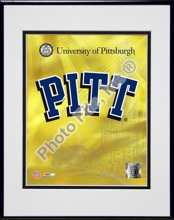 University of Pittsburgh Panthers 2008 Logo Double Matted 8” x 10” Photograph in Black Anodized Aluminum Frame