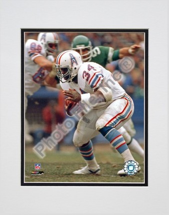 Earl Campbell "Rushing Action" Double Matted 8” x 10” Photograph (Unframed)