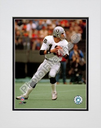 Jim Plunkett "Dropping Back Action" Double Matted 8” x 10” Photograph (Unframed)