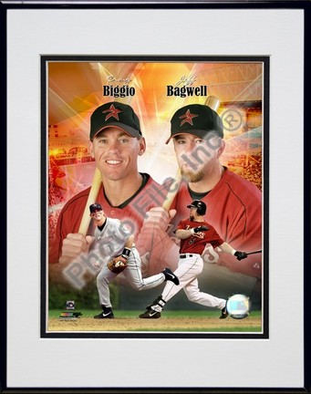 Craig Biggio and Jeff Bagwell Portrait Plus, 1999 Double Matted 8” x 10” Photograph in Black Anodized Aluminum Frame